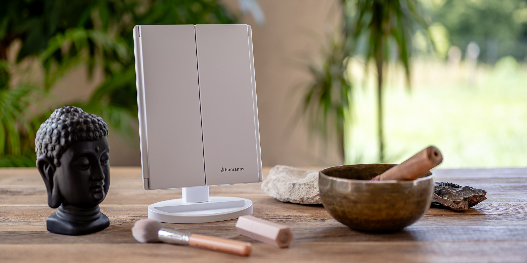 Lusterko do makijażu Humanas HS-ML04 z podświetleniem LED - białe
